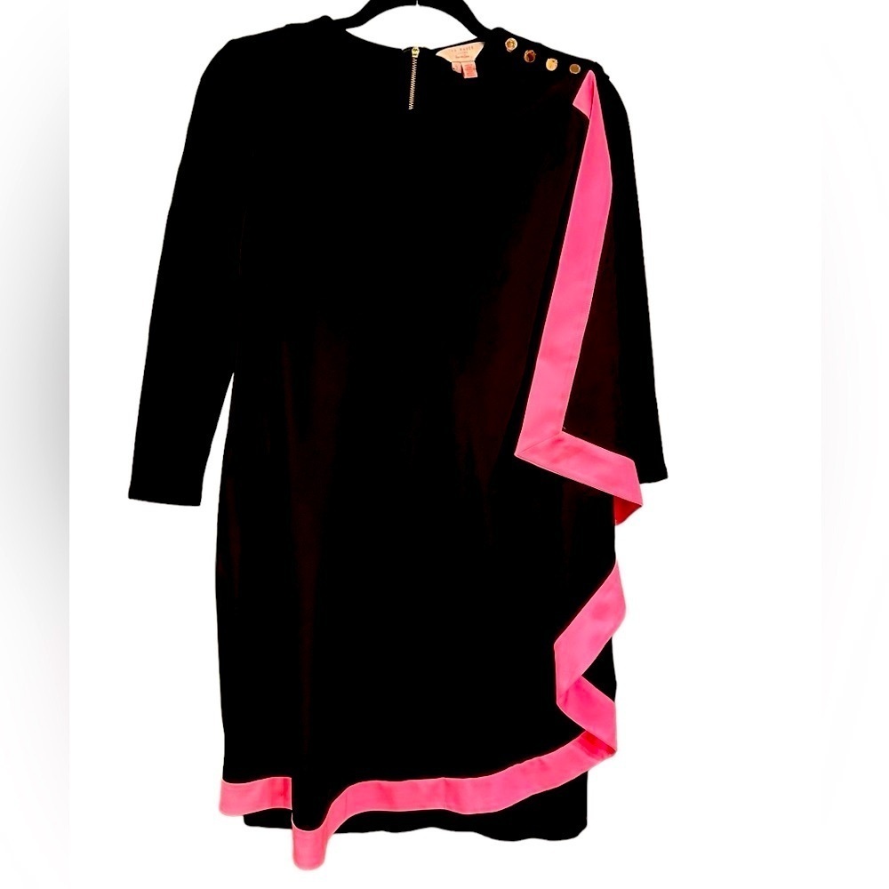 Ted Baker Women's Black Betriss One Side Draped Dress Size 3